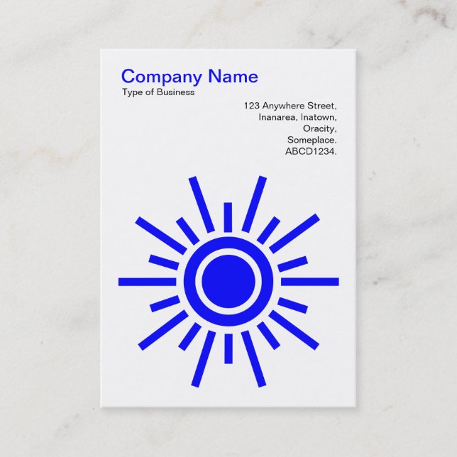 Sun 02 - Blue on White Business Card (Front)