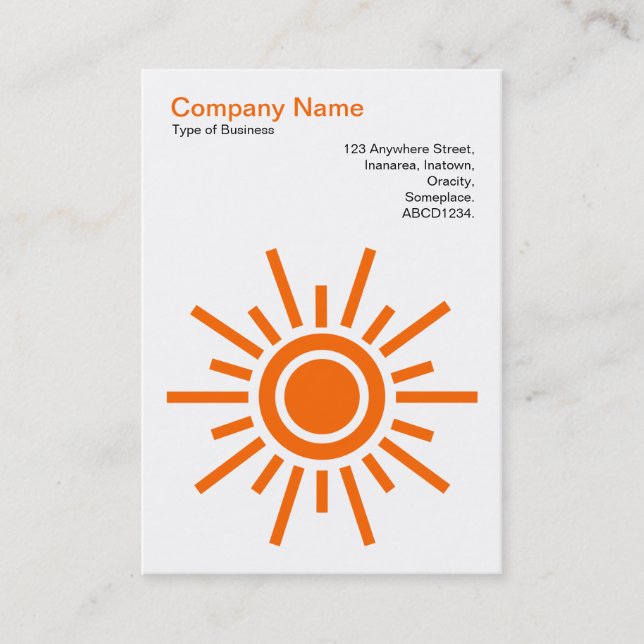 Sun 02 - Orange on White Business Card (Front)