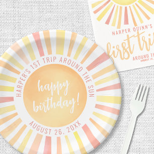 Sun 1st Birthday Party Paper Plates