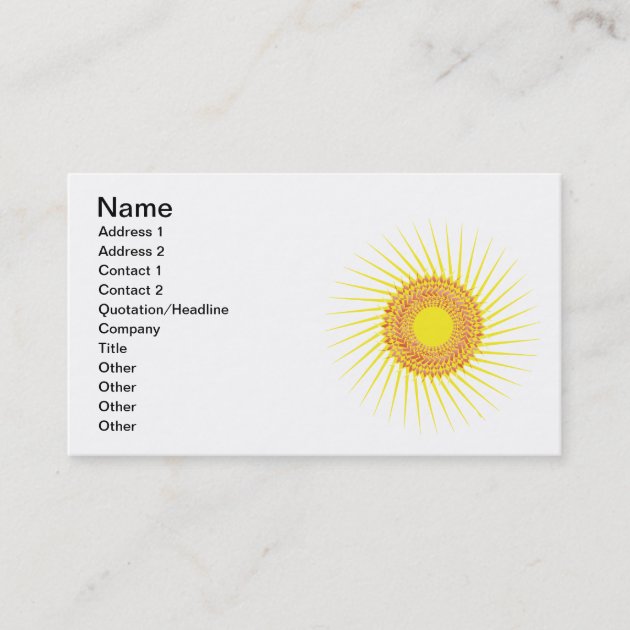 sun wind home business card