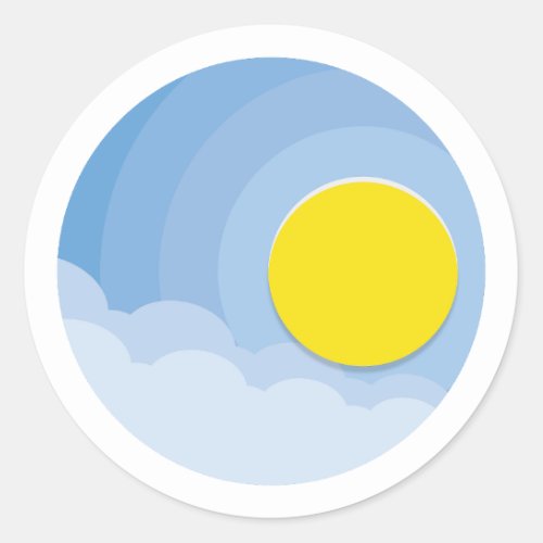 sun above the clouds classic round sticker