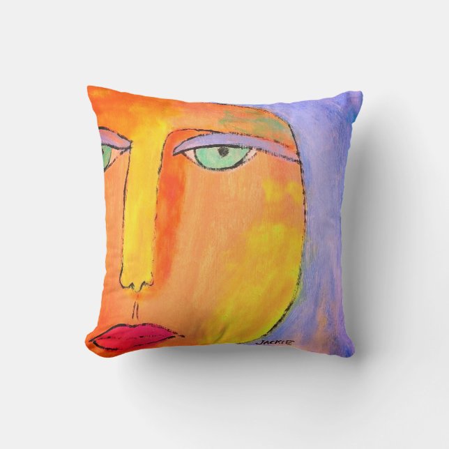 Sun Abstract Art Throw Pillow (Front)