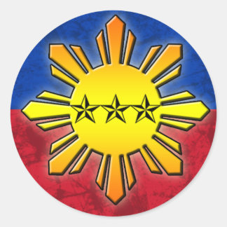 Sun and 3 Stars Classic Round Sticker