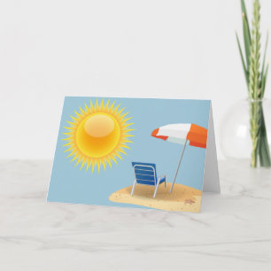 Sun and Beach Umbrella Holiday Card