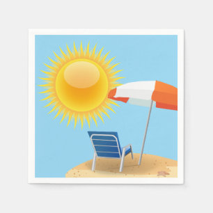 Sun and Beach Umbrella Paper Napkins