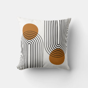 Sun and Black Minimalist Bohemian Throw Pillow