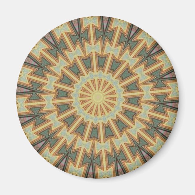 Sun and Cactus Kaleidoscope Magnet (Front)