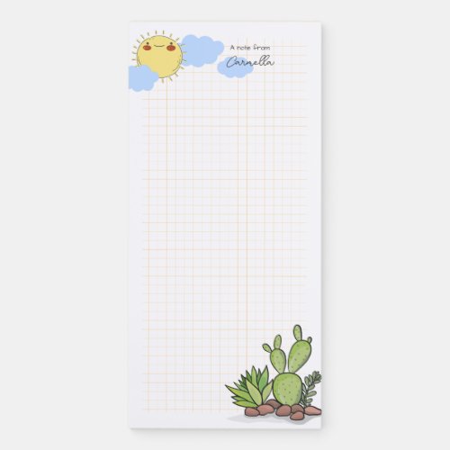 Sun and Cactus Magnetic Notepad NP_006