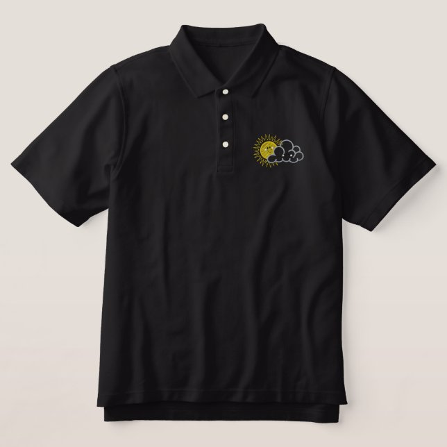 Sun and Cloud Embroidered Polo Shirt (Design Front)