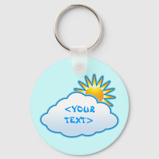 Sun and Cloud, <YOUR TEXT> Keychain