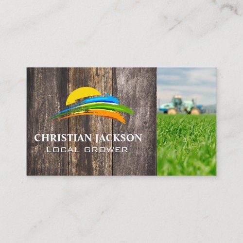 Sun and Colored Paint Brush  Agriculture Farmer Business Card