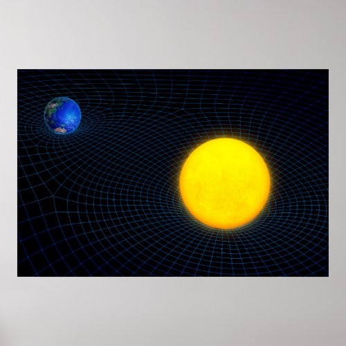 Sun and Earth Gravity Poster