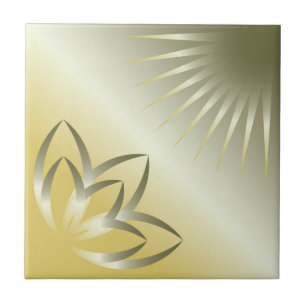 sun and flower ceramic tile