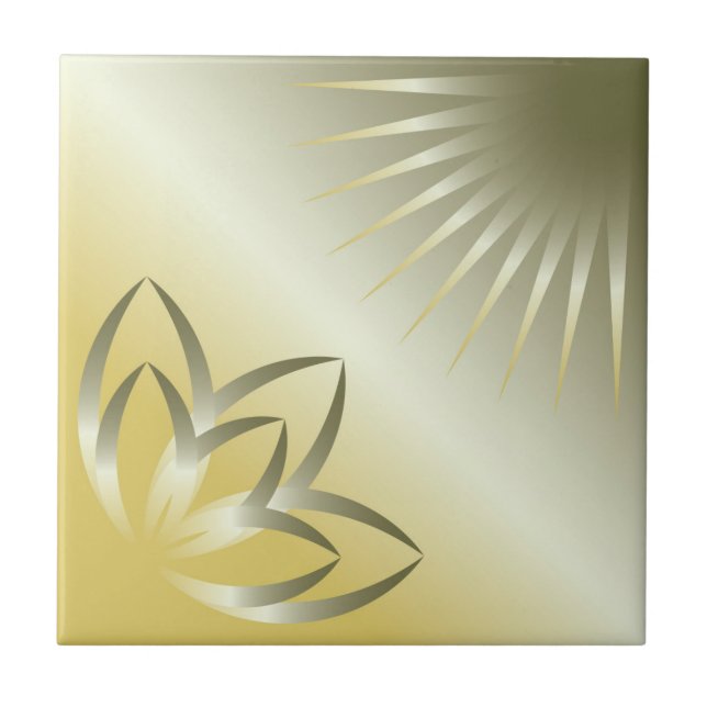 sun and flower ceramic tile (Front)