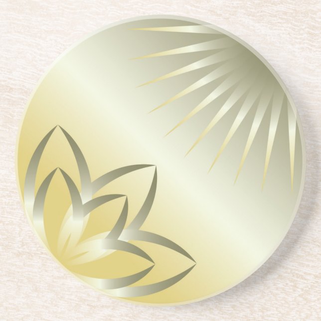sun and flower sandstone coaster (Front)