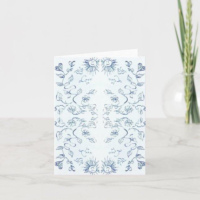 Sun And Flowers Card (Front)