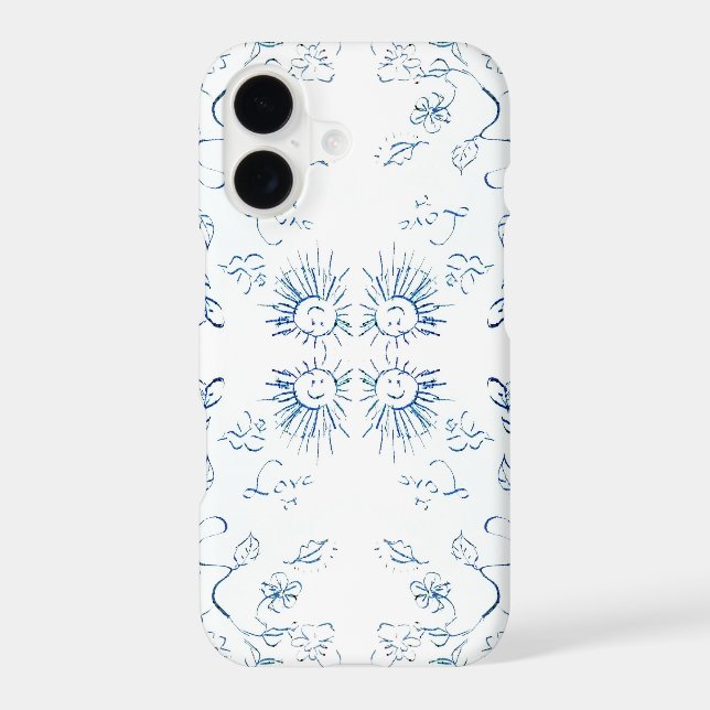 Sun And Flowers Pattern Case-Mate iPhone Case (Back)