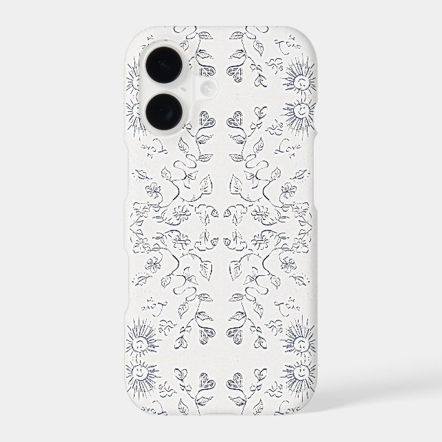 Sun And Flowers Pattern Case-Mate iPhone Case (Back)