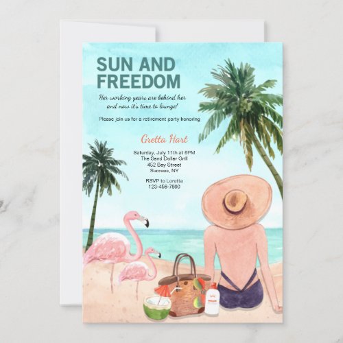 Sun and Freedom Retirement Party Invitation