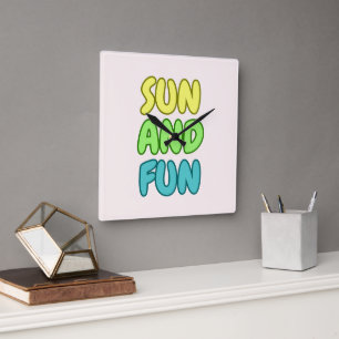 Sun And Fun Acrylic Wall Clock