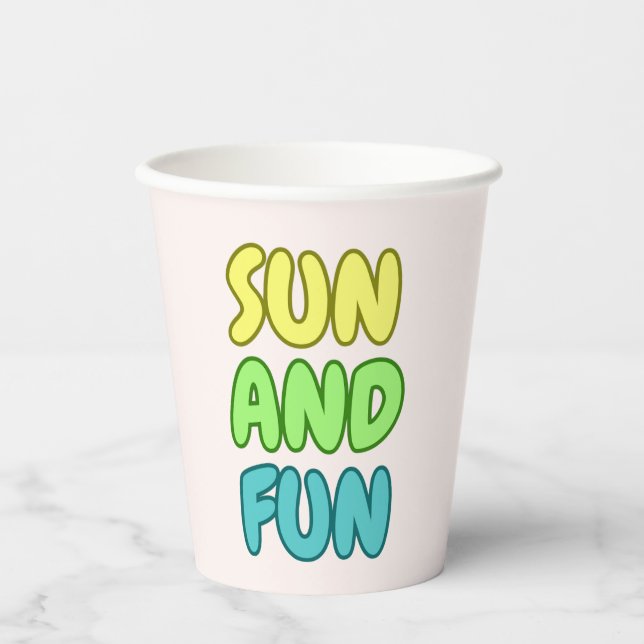 Sun And Fun Paper Cups (Front)