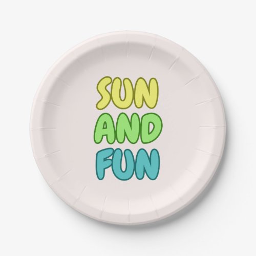 Sun And Fun Round Paper Plate