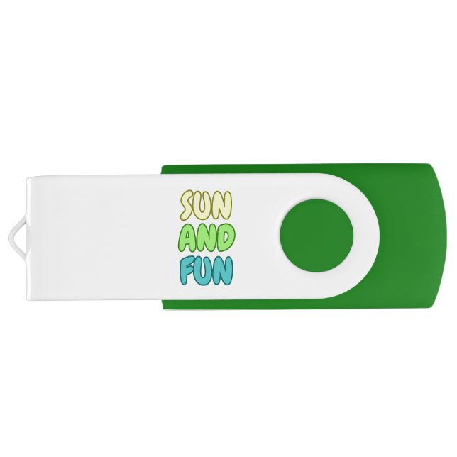 Sun And Fun USB Swivel Flash Drive (Back)