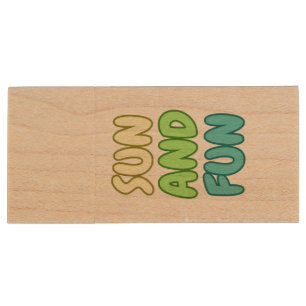 Sun And Fun USB Wooden Flash Drive