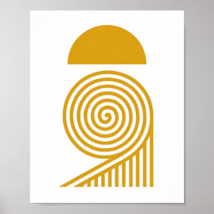 Sun and Golden Spiral Poster