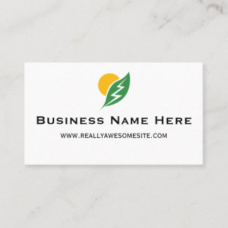 Sun and Leaf with Electricity Zap Business Card
