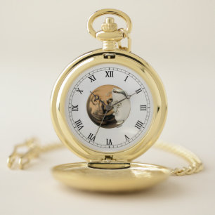 sun and moon 3d render Pocket watch