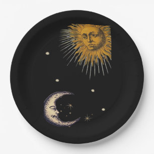 Sun And Moon 90s Whimsigoth Design Paper Plates