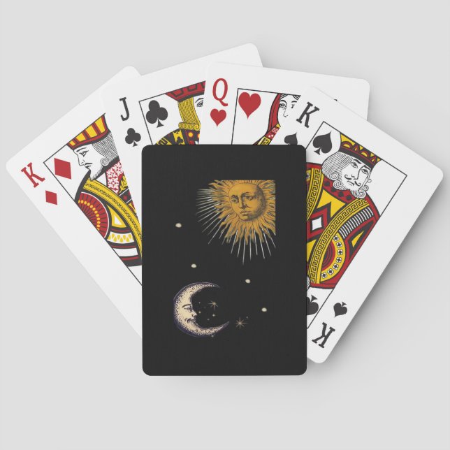 Sun And Moon 90s Whimsigoth Design Poker Cards (Back)