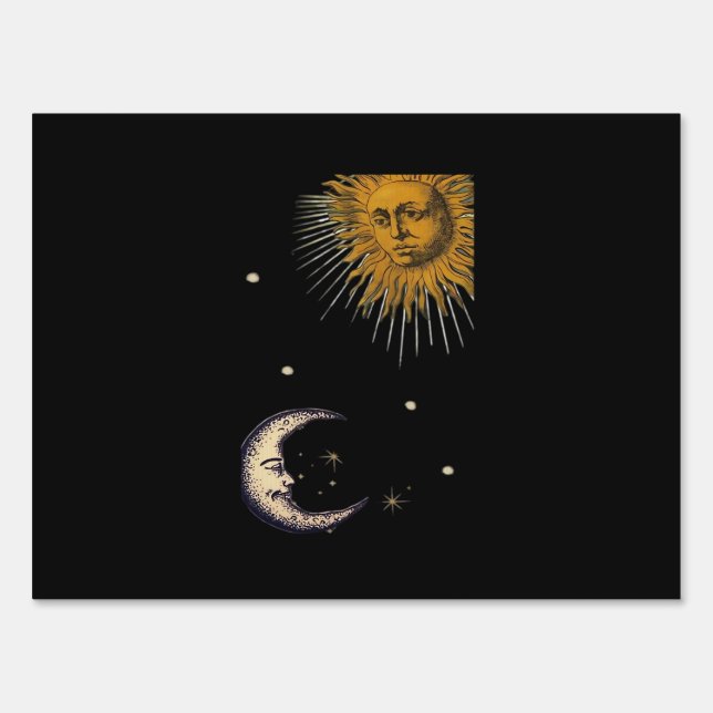 Sun And Moon 90s Whimsigoth Design Sign (Front)