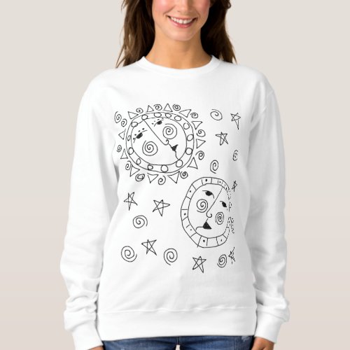 Sun and Moon Abstract Art to Wear Sweatshirt
