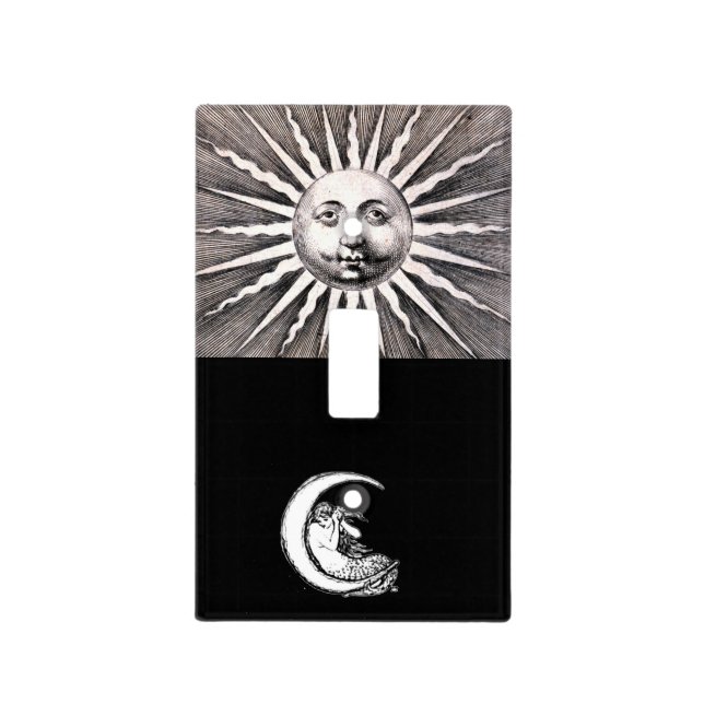 Sun and Moon Antique Art Lightswitch Light Switch Cover (Front)