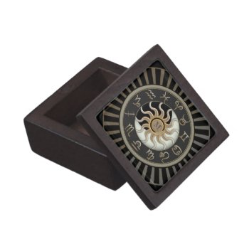 Sun And Moon Astrology Monogram Jewelry Box by EarthMagickGifts at Zazzle