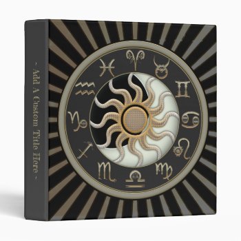 Sun And Moon Astrology Symbols Binder by EarthMagickGifts at Zazzle