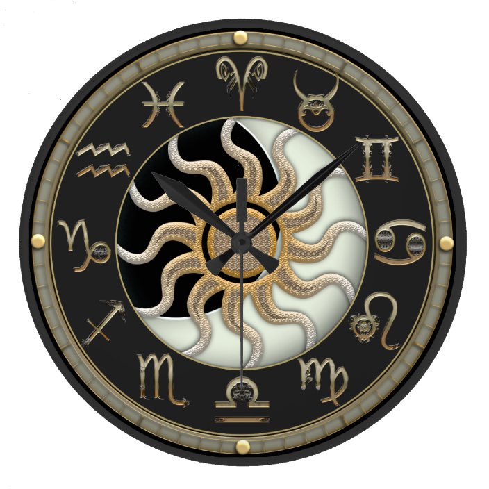 Sun And Moon Astrology Symbols Large Clock Zazzle Sun And Moon Astrology Symbols Large Clock Zazzle