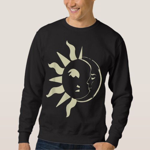 Sun And Moon Astronomy Bohemian Face Hippie Sweatshirt