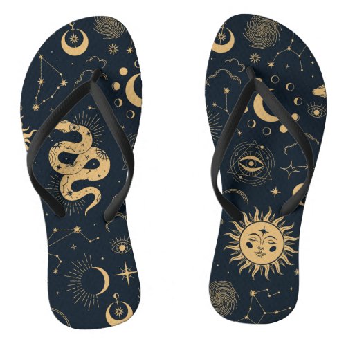 Sun and Moon _Astronomy Witch Flip Flops
