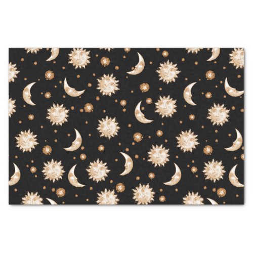 Sun and Moon Black Tissue Paper