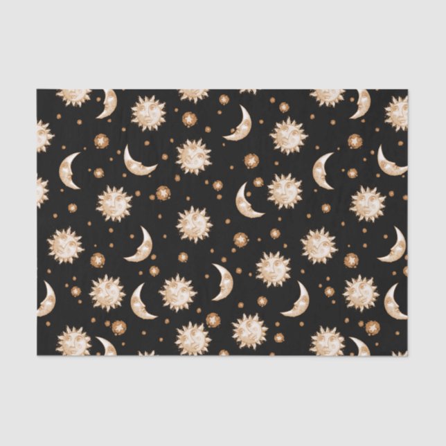 Sun and Moon Black Tissue Paper (Front)