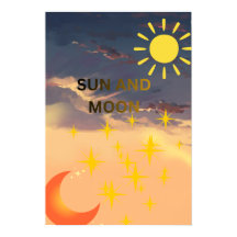 Sun and Moon Celestial Poster | Boho Wall Art Prin
