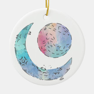 Sun and Moon Ceramic Ornament