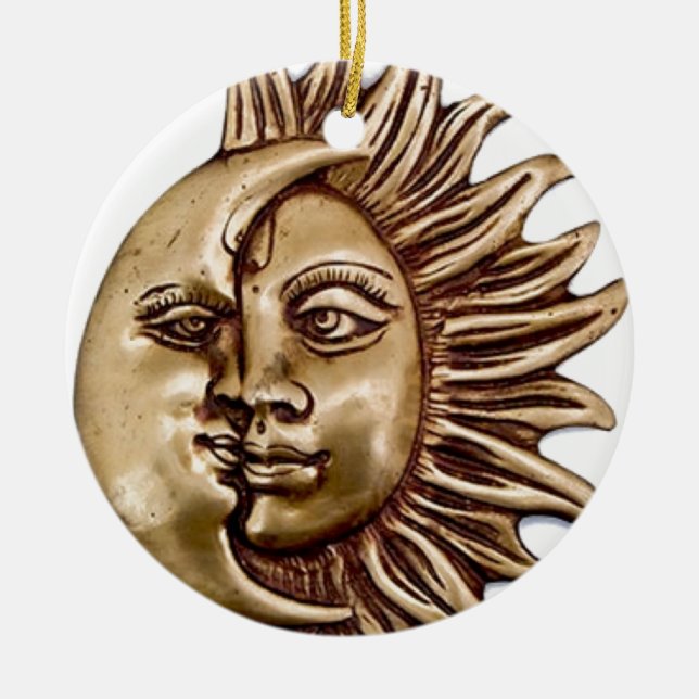 SUN AND MOON CHARM DESIGN CERAMIC ORNAMENT (Front)