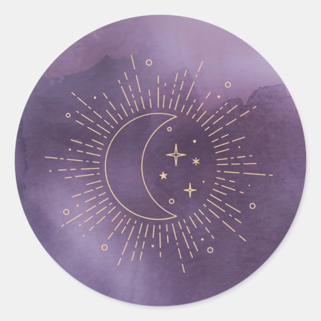 Sun and Moon Classic Round Sticker (Front)