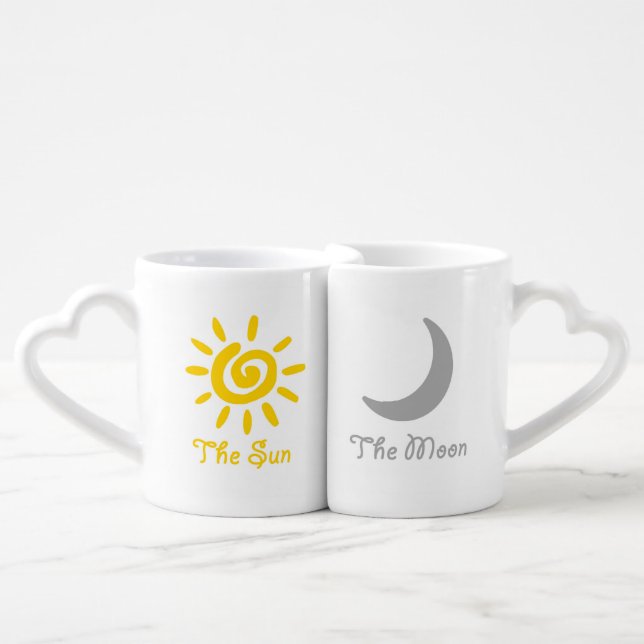 Sun and moon couples coffee mug set (Front Nesting)