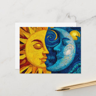 Sun And Moon - Design 1 Holiday Postcard