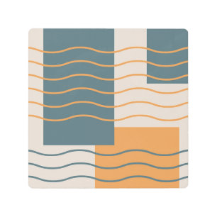 Sun and moon design background metal print